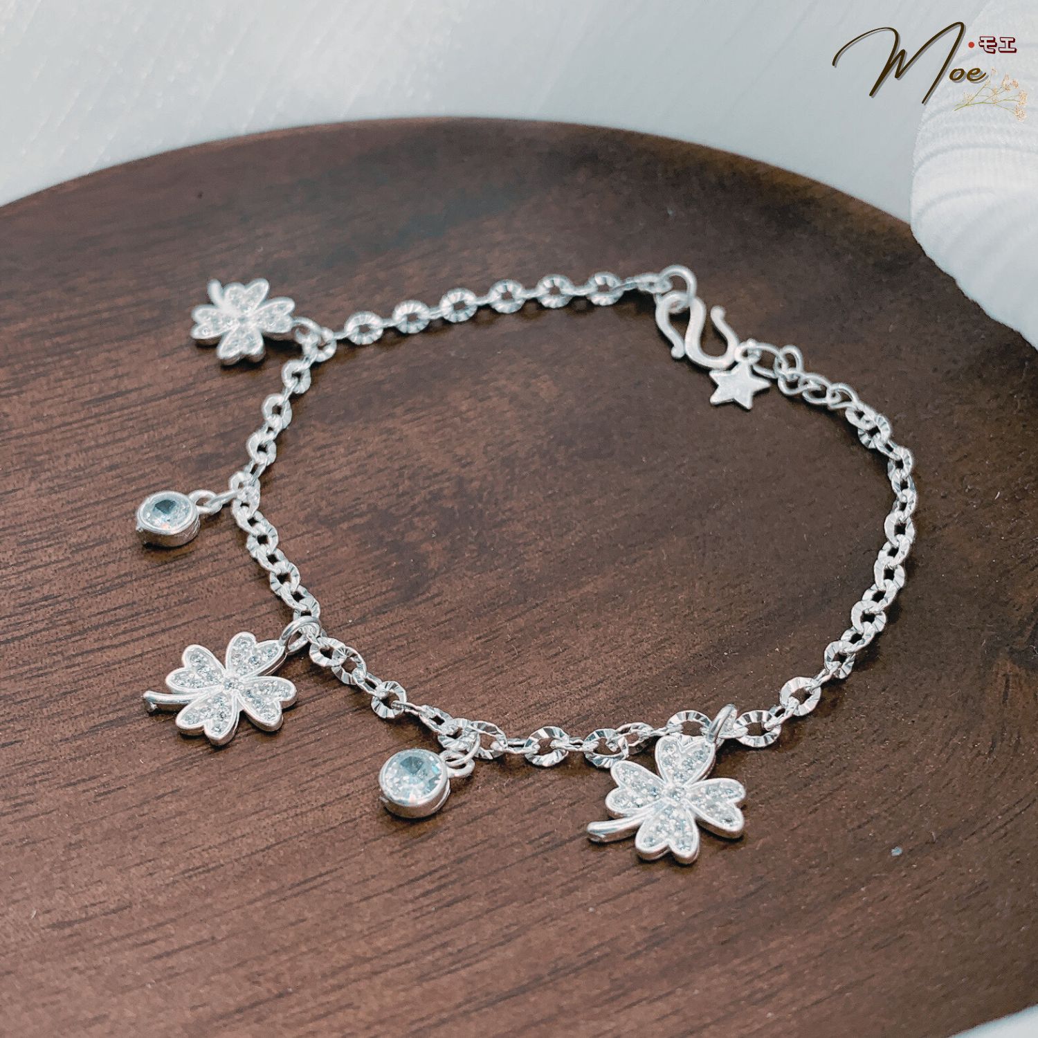 LT444 - Lắc tay cỏ 4 lá trái tim pha lê_thumbnail_2