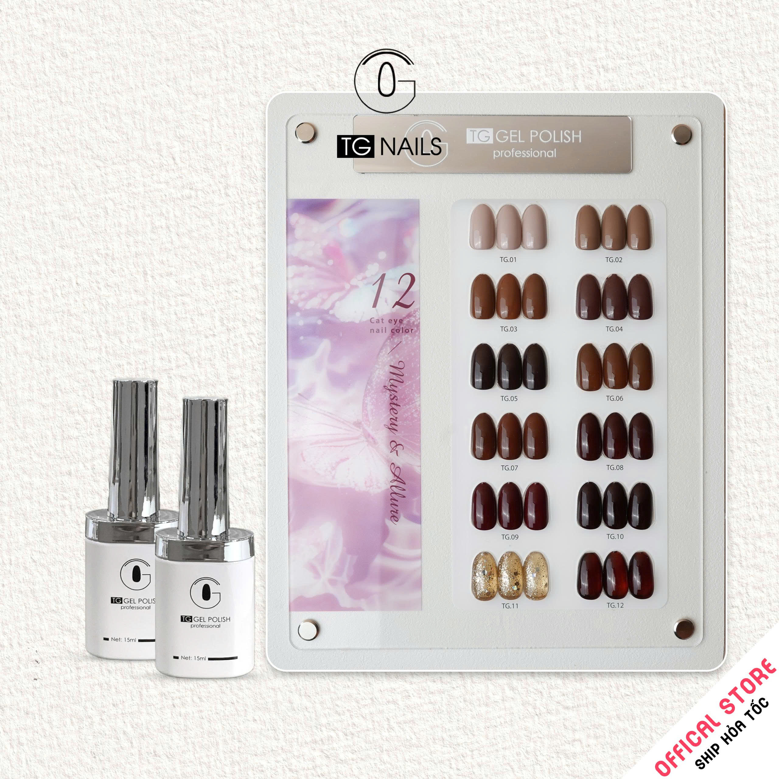 ComBo 12 màu Nâu Socola TG Nails kèm bảng màu