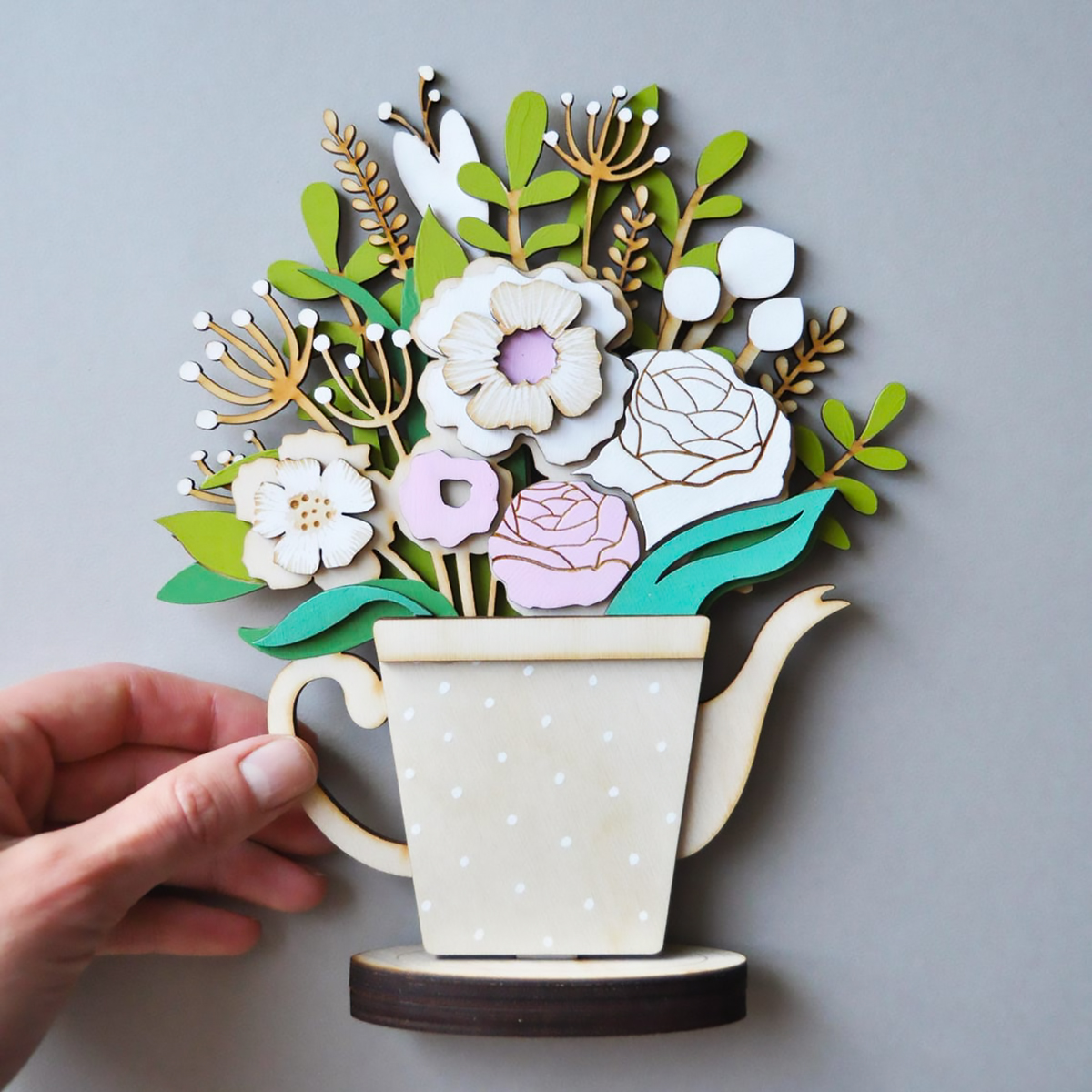 Bình Hoa Bất Tử - Bình hoa gỗ trang trí độc đáo, để bàn học, bàn làm việc (size 15x20 cm)_thumbnail_2