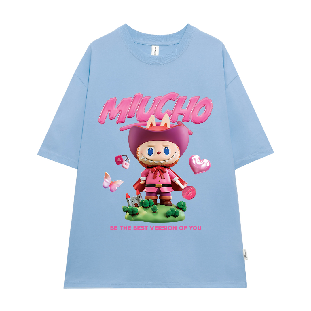 Áo thun labubu dễ thương form rộng nhiều màu ATD1453 Miucho vải cotton cổ tròn in mix_thumbnail_15