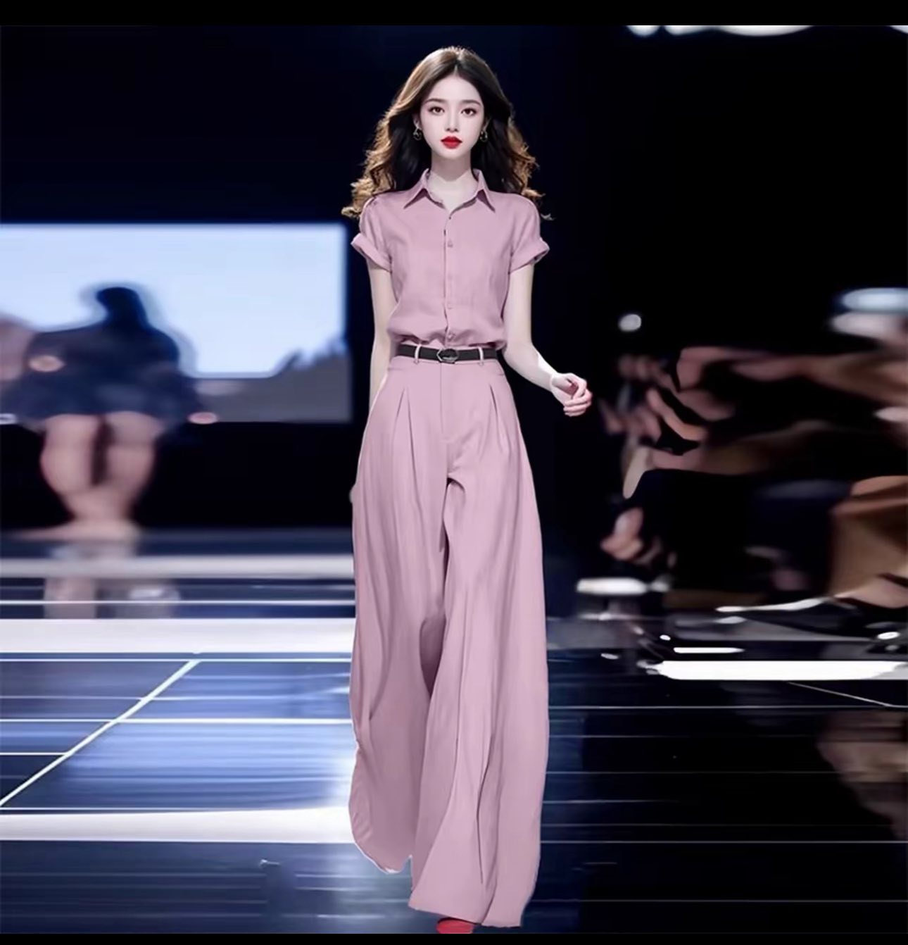 Set bộ đồ áo sơ mi phối quần ống rộng phong cách_thumbnail_4