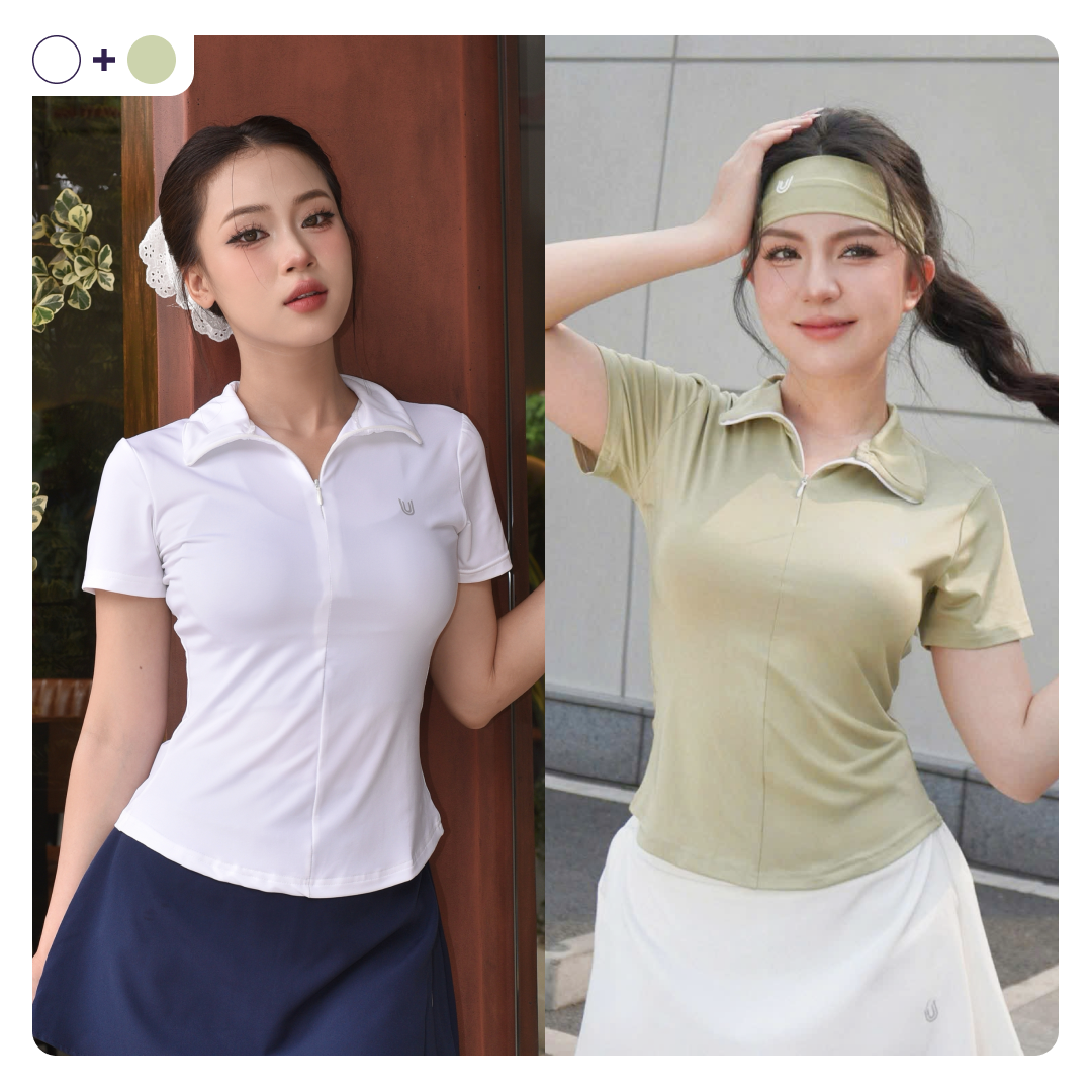 Combo áo polo Lia Top màu trắng và xanh bơ_thumbnail_0