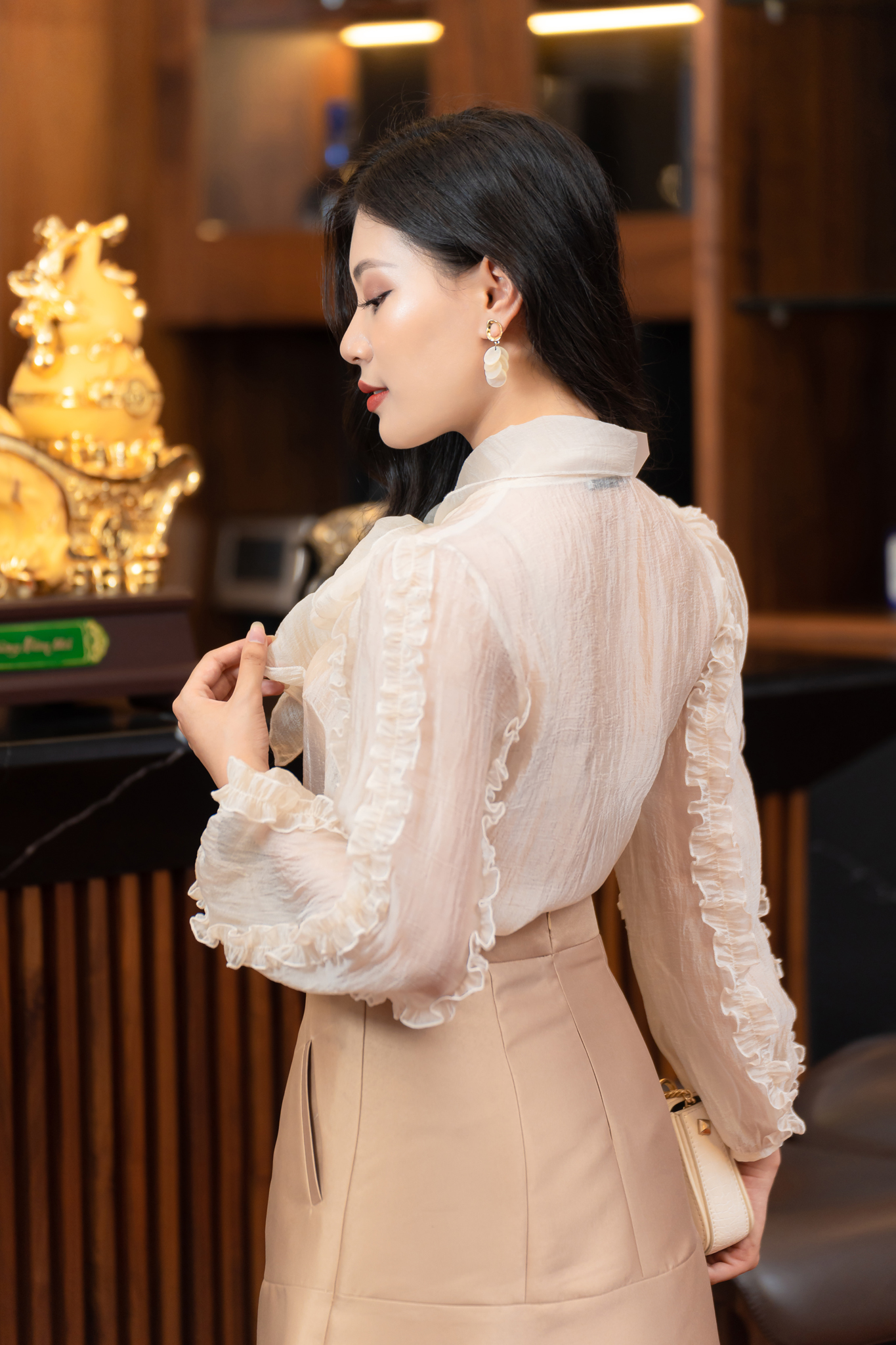 Chân váy Tafta xòe màu BE - Kane Skirt_thumbnail_1