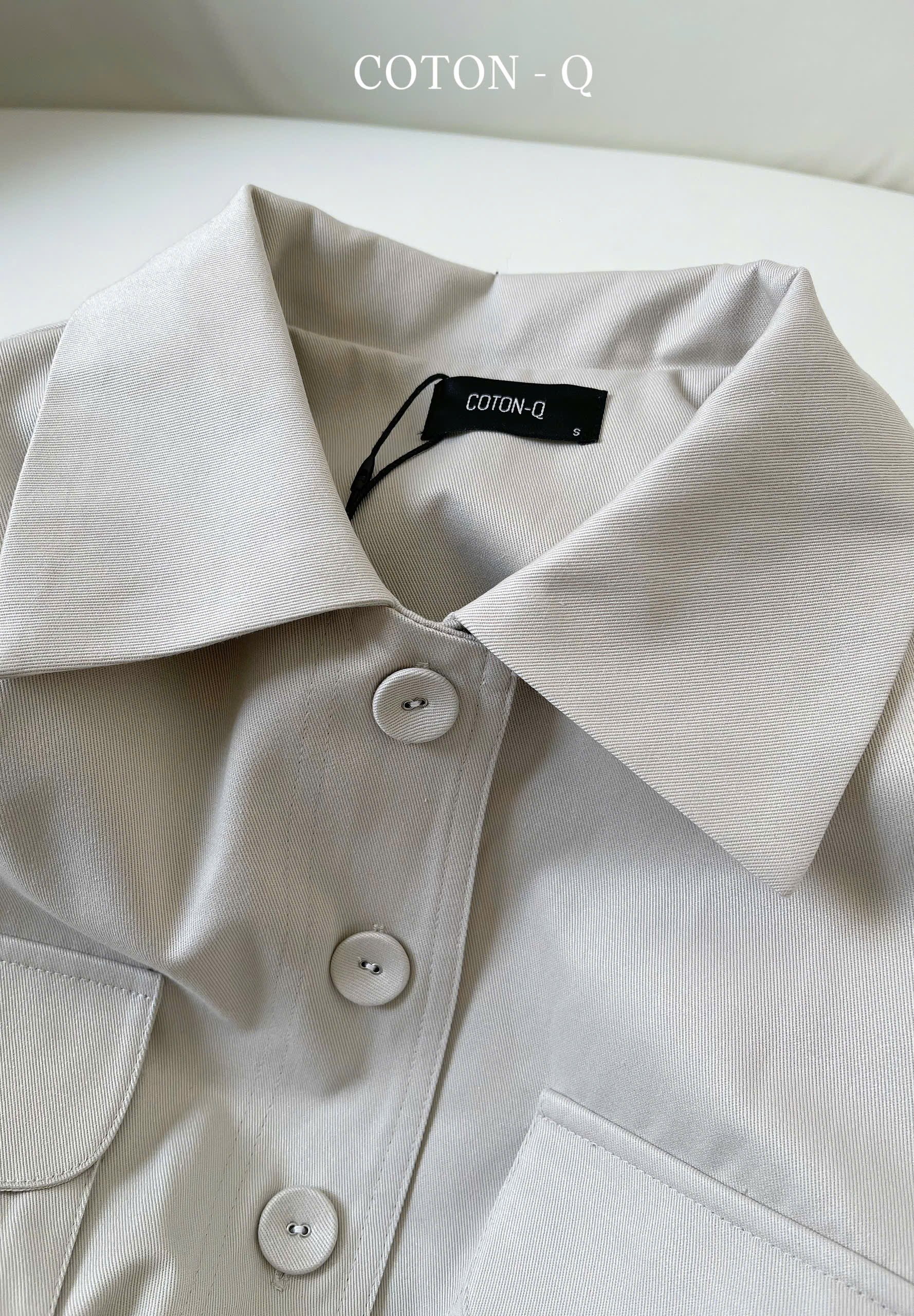 Đầm nữ Coton Q nhún 2 túi ( BE )_thumbnail_11