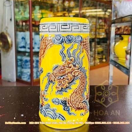 Ống Hương Men Vàng Hoàng Kim