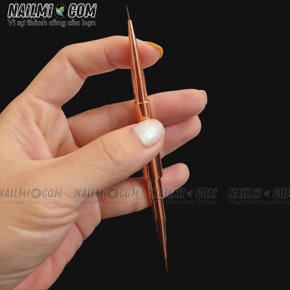 Cọ nét - cọ râu vẽ móng tay - 2 đầu 15&25mm - cán nhôm_thumbnail_0