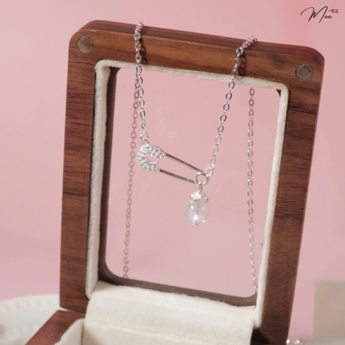 D270 - Dây chuyền safetypin nạm đá mix đá tự nhiên_thumbnail_3