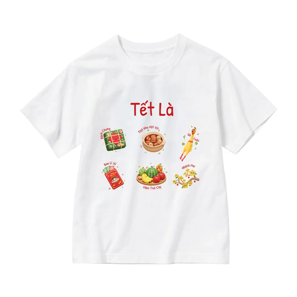 Áo thun kid Tết 2026 Kado vải cotton co giãn thoáng mát thoải mái cho bé cổ tròn in mix 2920_thumbnail_0