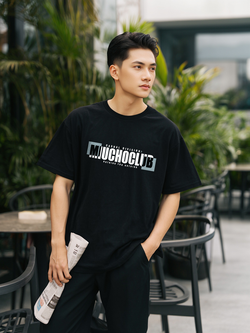 Áo phông nam đẹp form rộng 2089 Miucho Iconic cổ tròn vải cotton 4c thoáng mát in typography_thumbnail_7