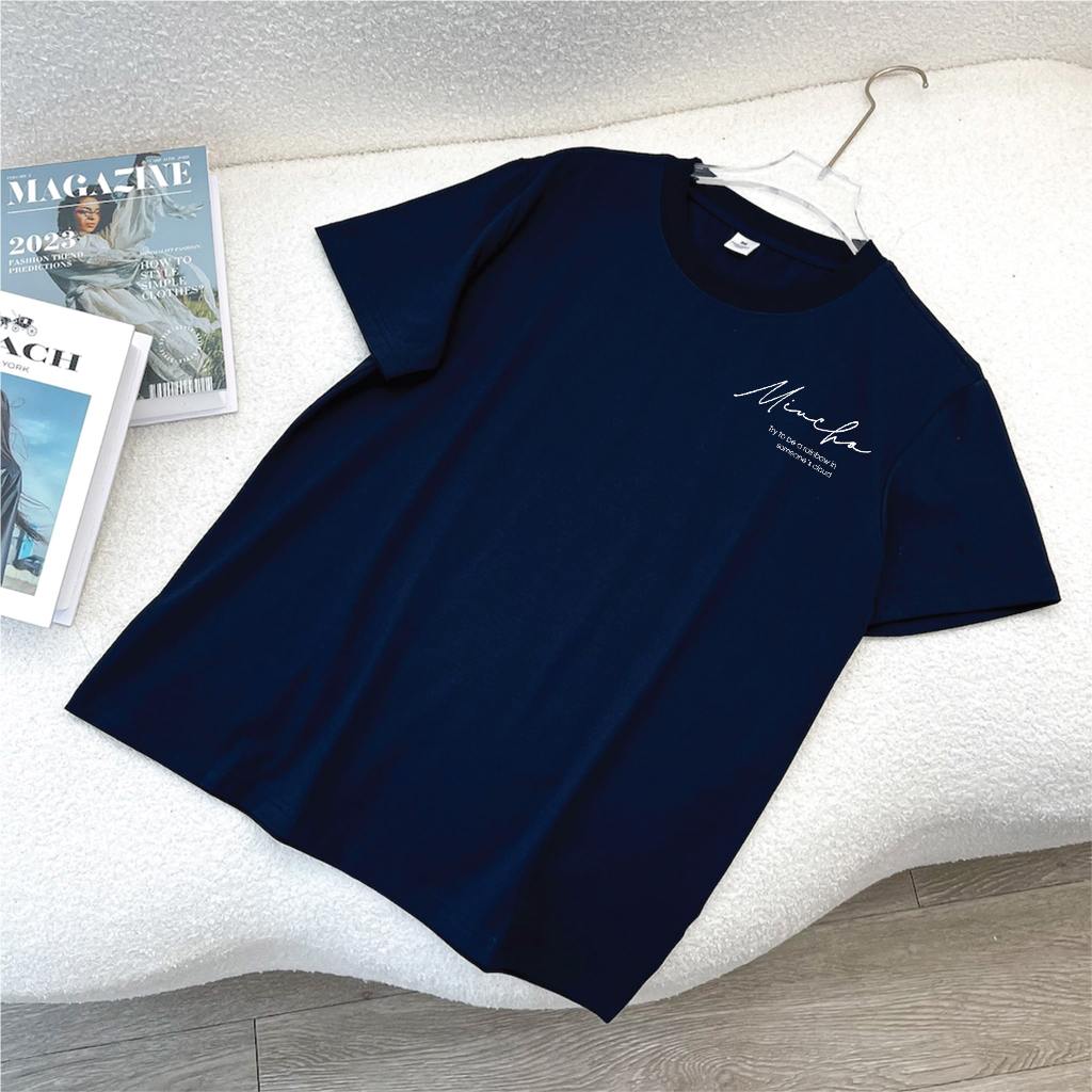 Áo thun nữ form vừa regular ARD524 Miucho Chic cotton cổ tròn in typography