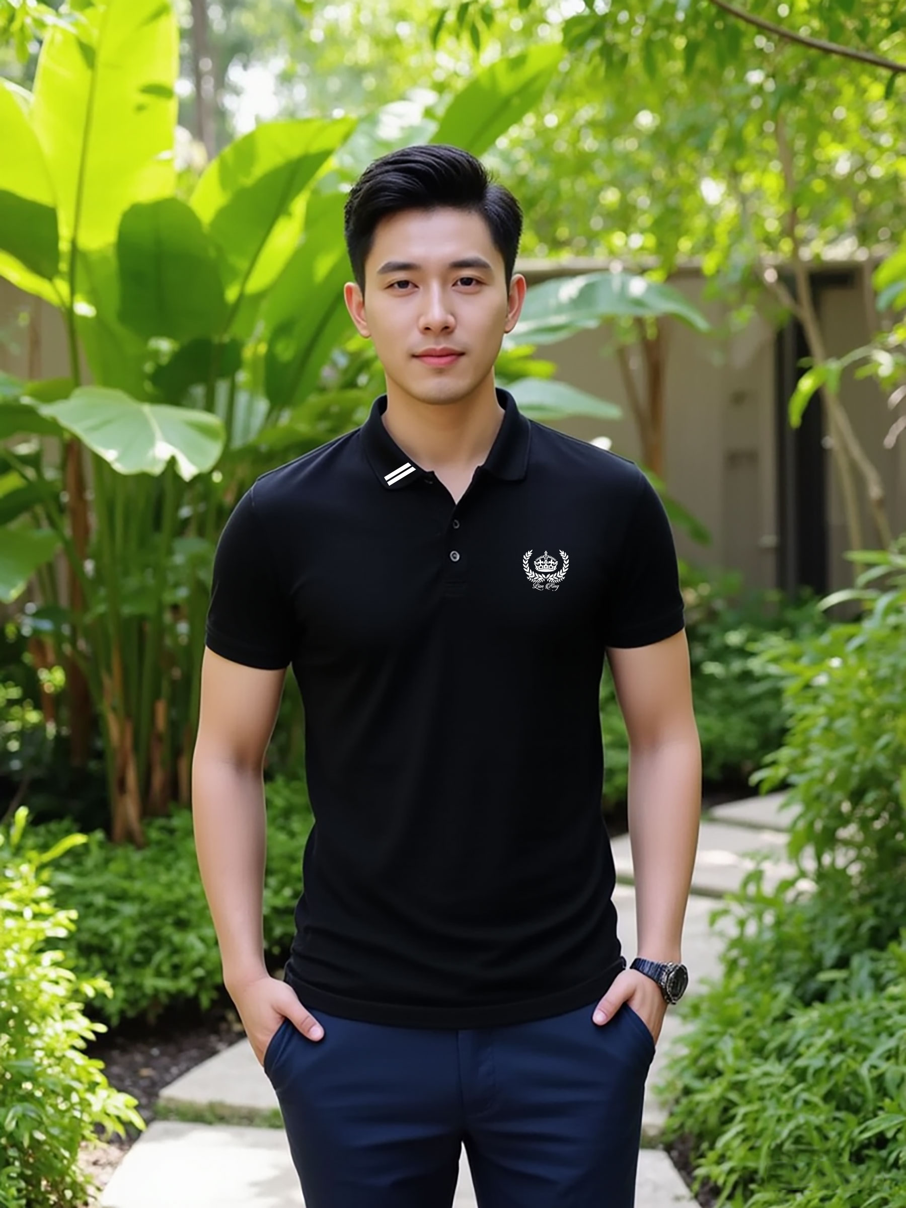 Áo polo nam form vừa 1948 Lion King vải cá sấu đứng form thoáng mát in basic_thumbnail_5