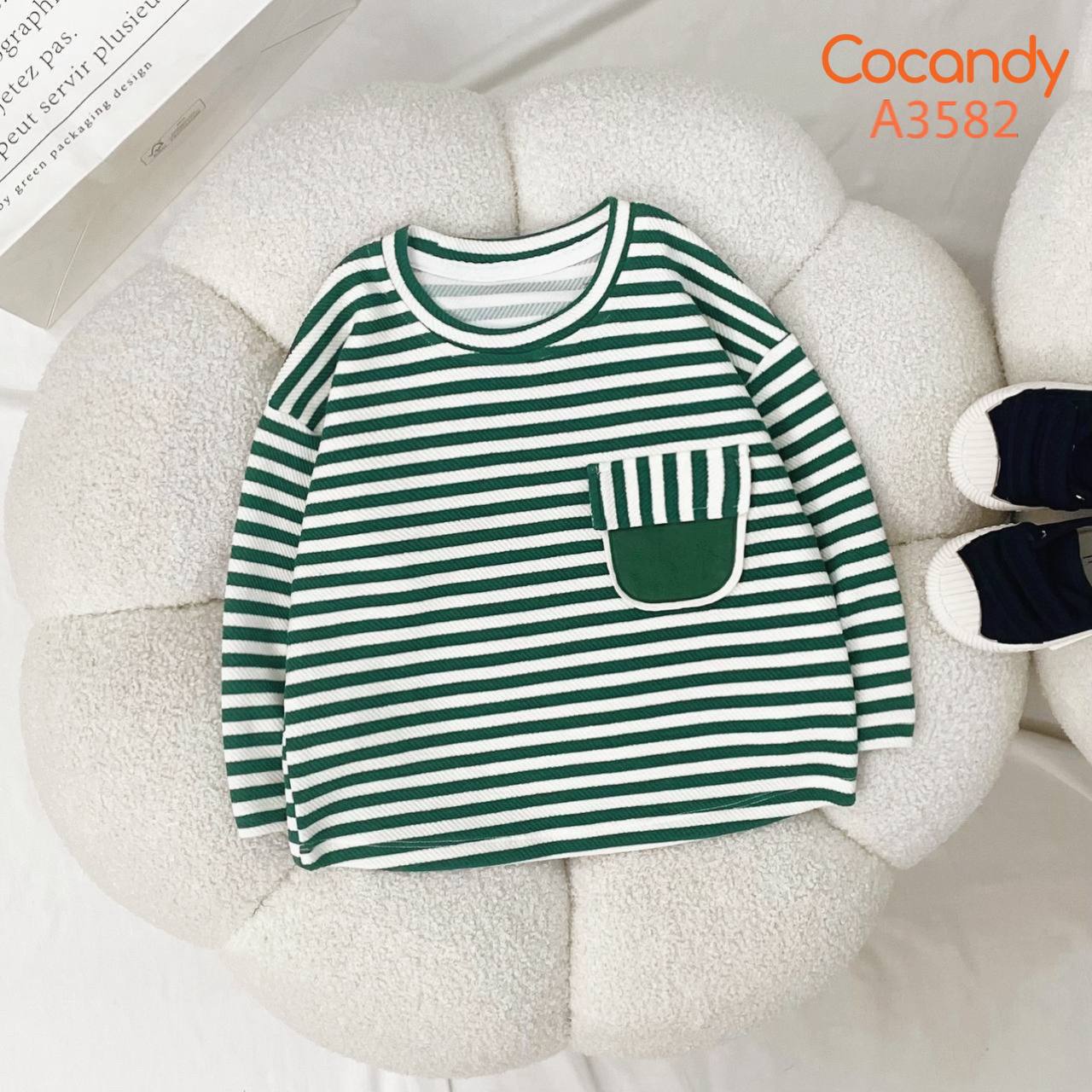 Áo dài kẻ XANH túi ngực XANH phối kẻ_thumbnail_0