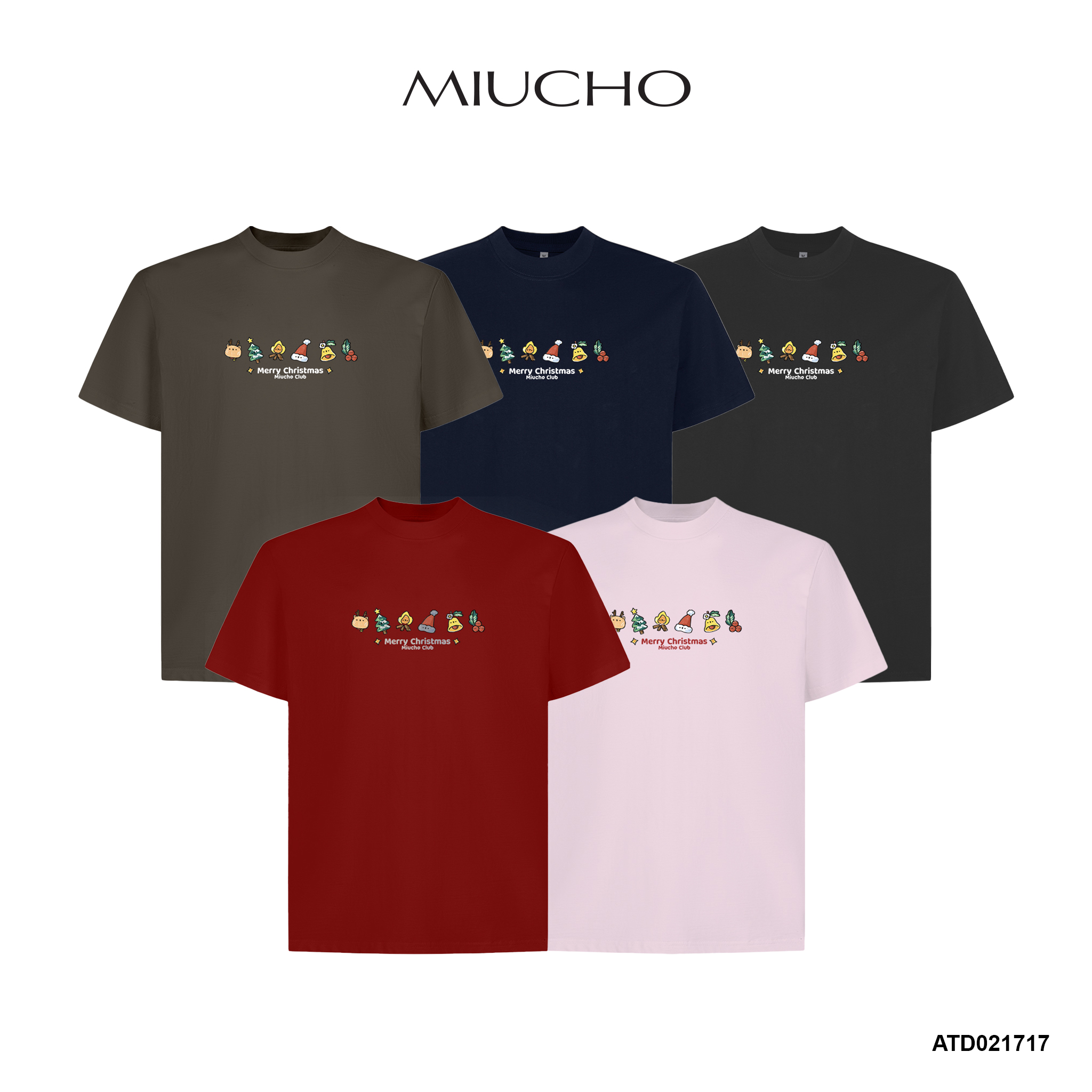 Áo thun giáng sinh noel local brand form rộng chất vải cotton 2c 250GSM 1717 Miucho in mix