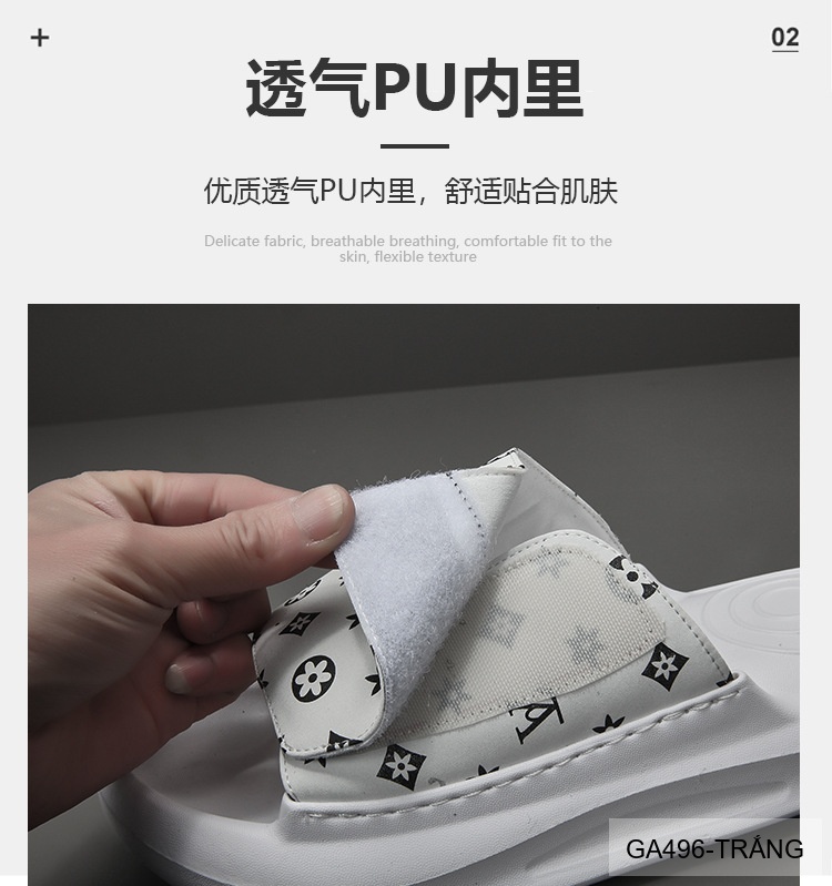 GA496 - Dép xỏ ngón nam thời trang đế dày họa tiết logo, màu trắng đen_thumbnail_10