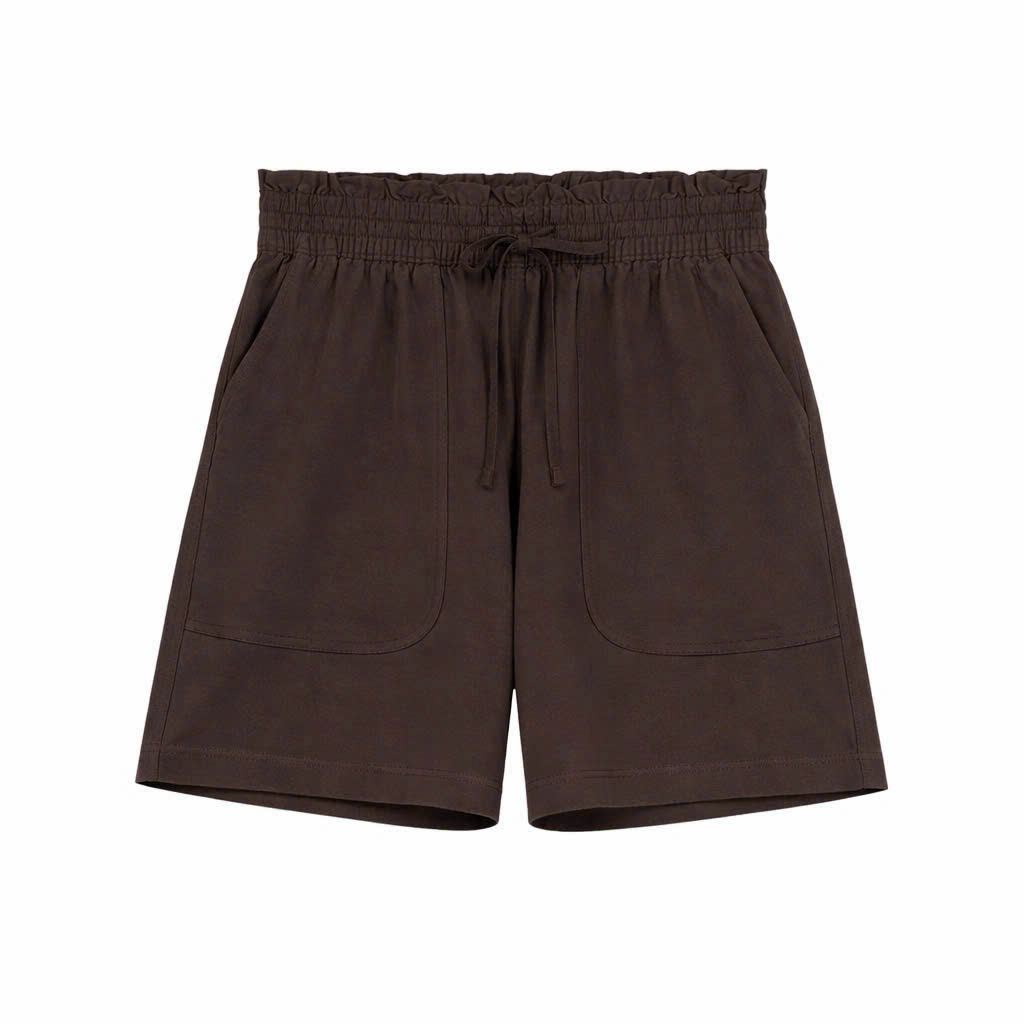 E213  SHORT NÂU PHỐI CẠP CHUN NHÚN NET