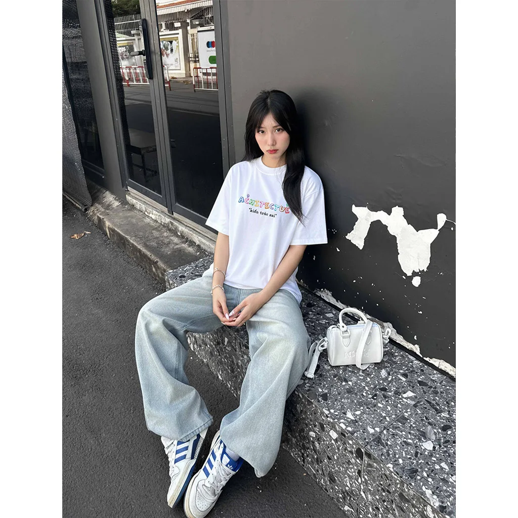 Áo thun nữ form rộng Miucho Club vải co giãn thoáng mát chữ kiểu Kiến trúc sai in typography 2863_thumbnail_3