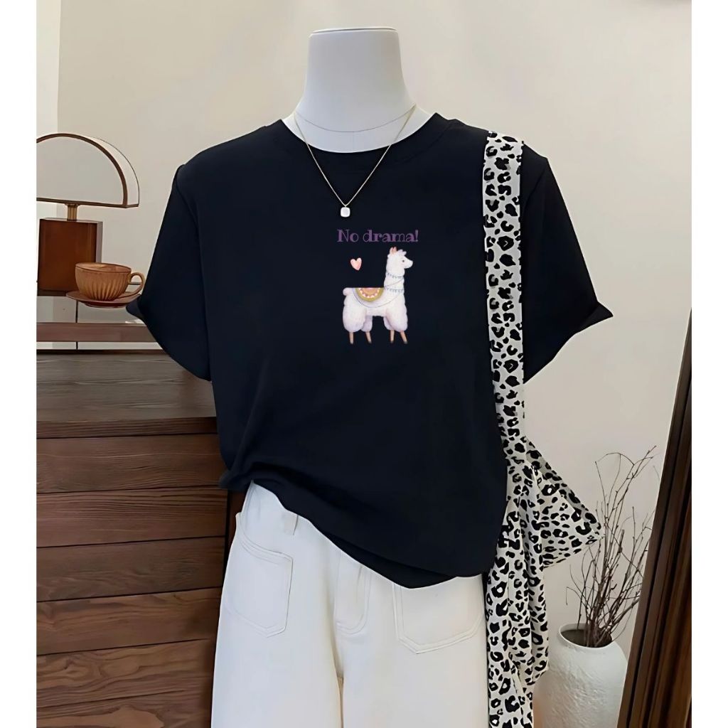 [Form Rộng] Áo phông nữ 𝐋𝐎𝐙𝐀 màu đen in hình chất liệu cotton co giãn 4 chiều - Mã G0271_thumbnail_1