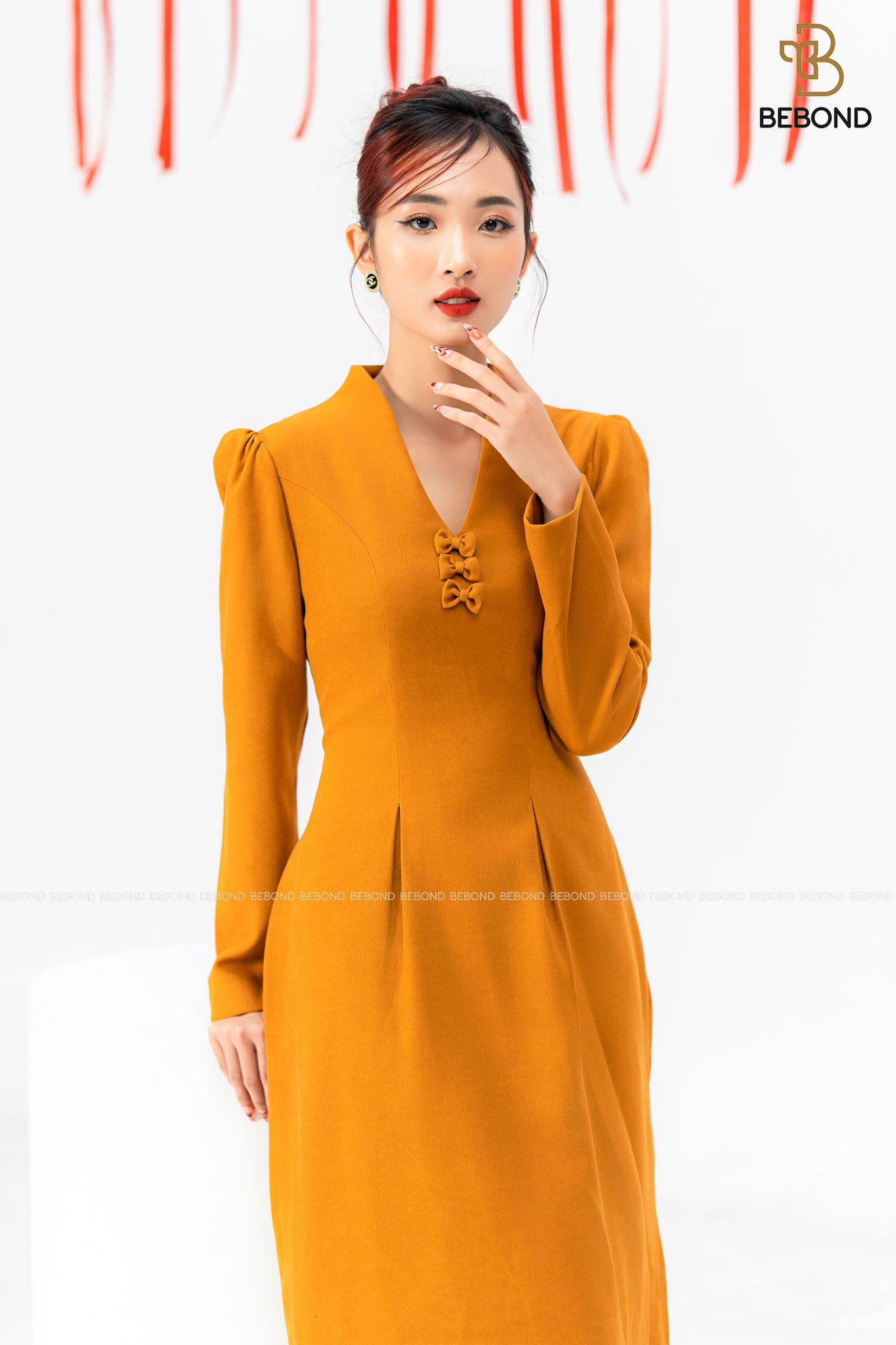 Đầm nhung tăm NÂU VÀNG- VIOLET_thumbnail_2