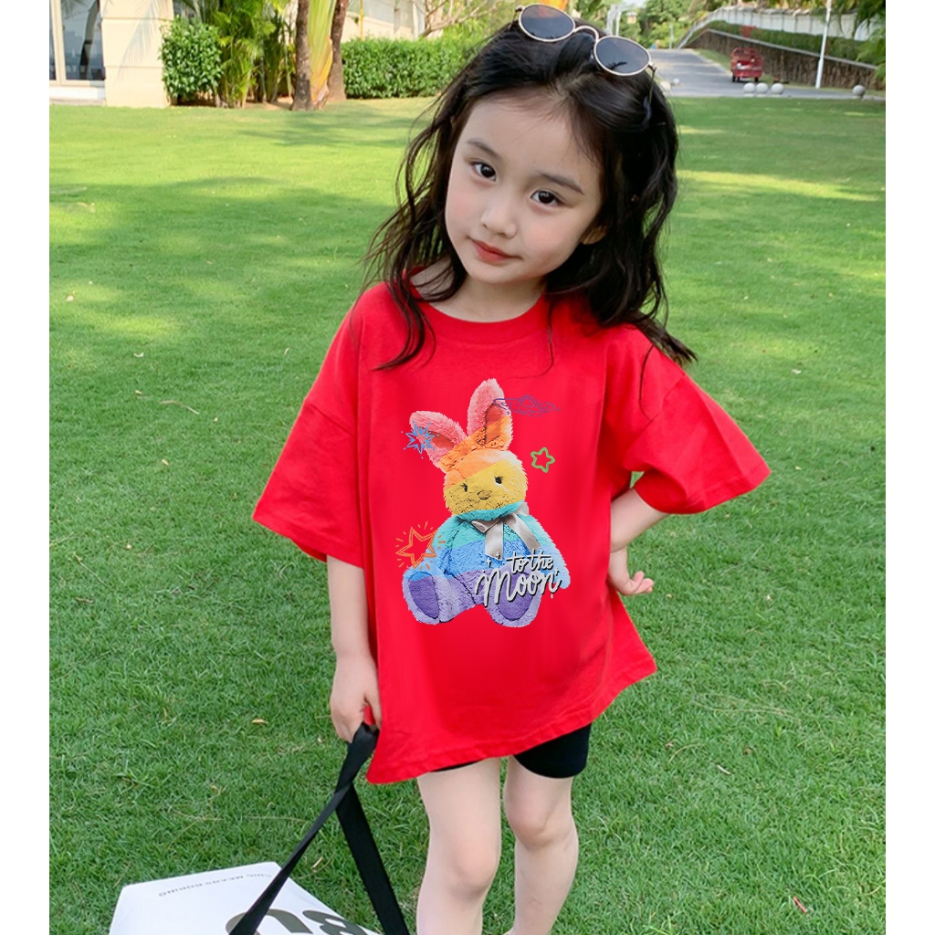 Áo thun bé gái dễ thương form rộng AED640 Miucho Kid 100% vải cotton thoáng mát basic_thumbnail_3