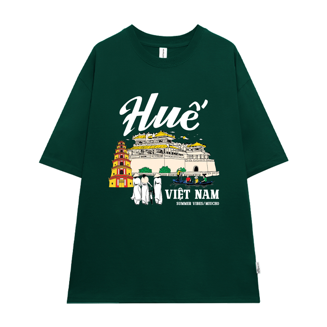 Áo thun du lịch Huế ATD1265 Miucho vải cotton thoáng mát in mix_thumbnail_11