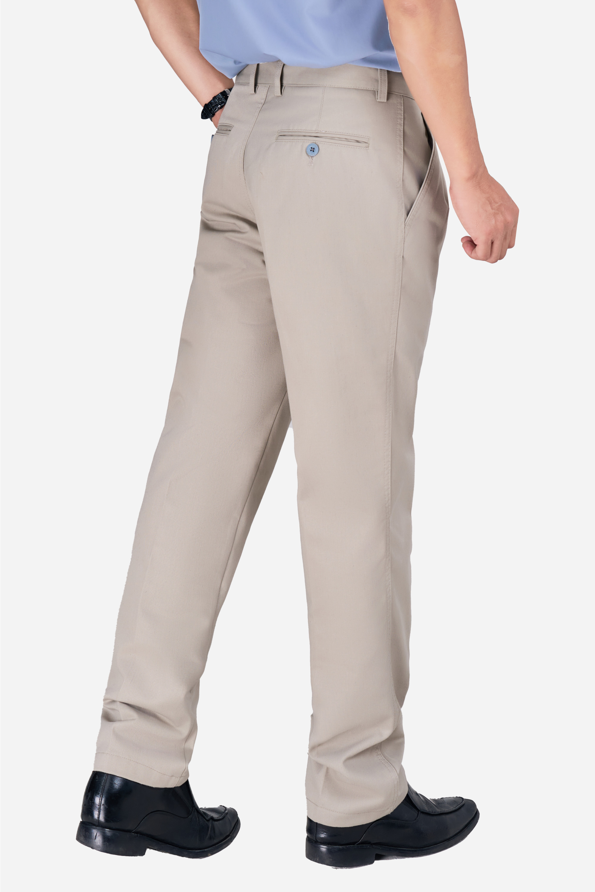 Quần Kaki Thô 2 Li Nam Trung Niên ANCHI Phom Suông Ống Rộng Màu Vàng Nhạt_thumbnail_12