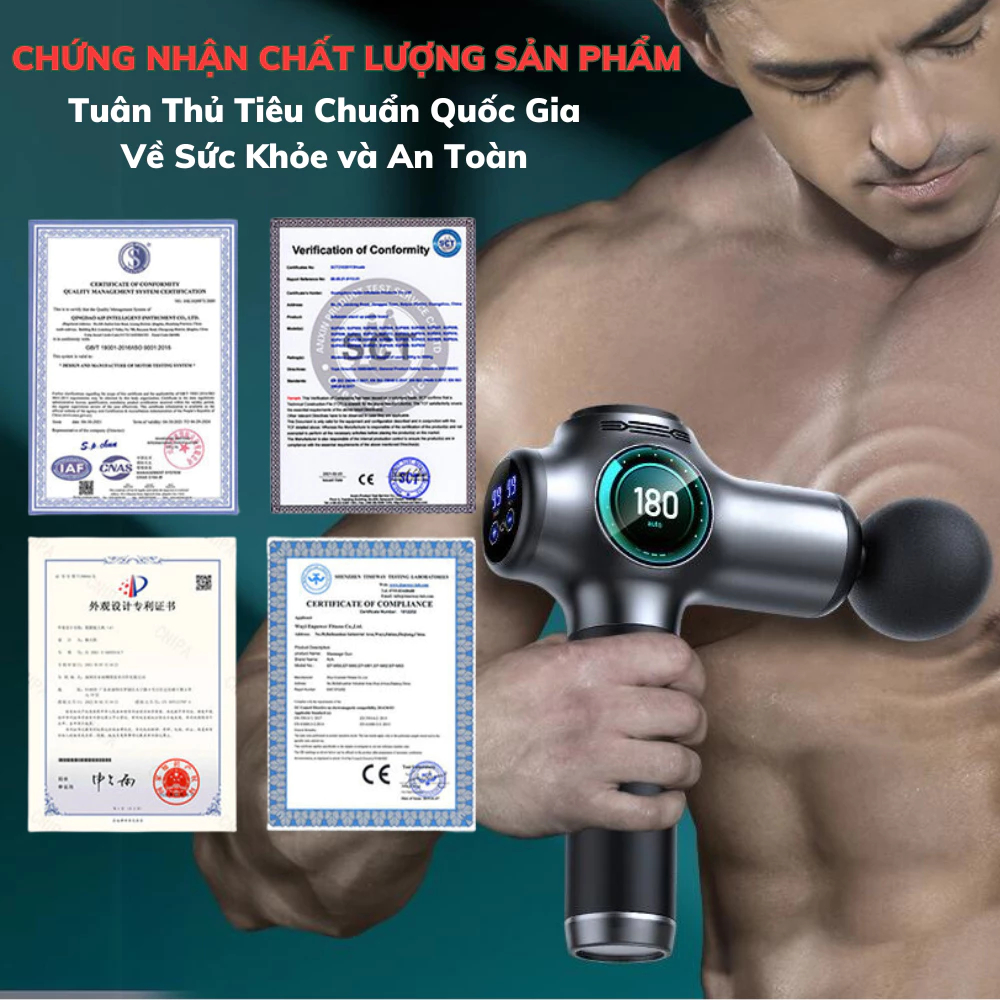 Súng Massage Cầm Tay NMI Mart Giảm Đau Nhức Hiệu Quả, Đấm Lưng Trị Liệu