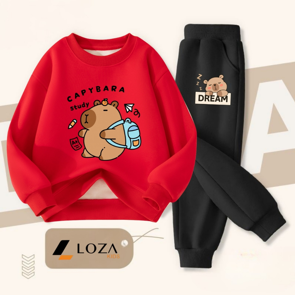 Set bộ nỉ bé gái, bé trai in Capybara - Loza Kids BI485_thumbnail_2
