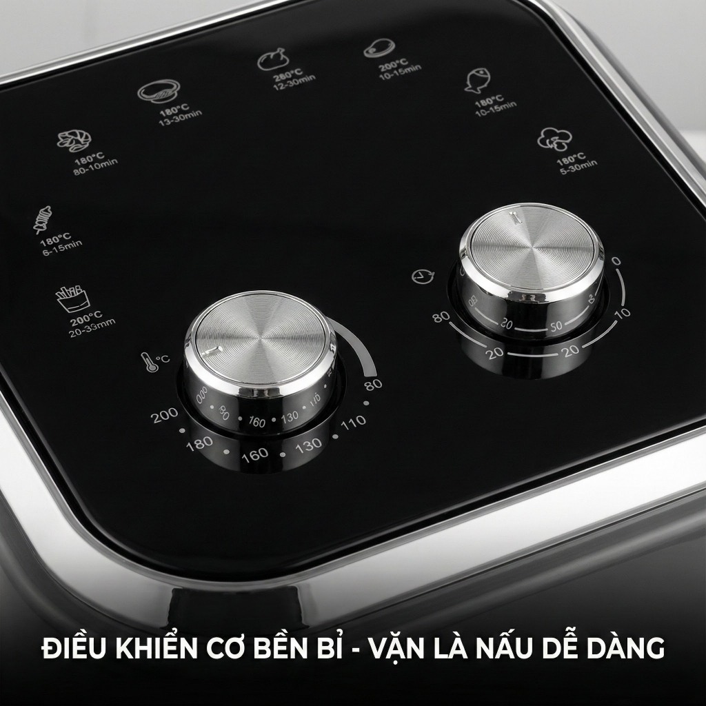 Nồi chiên không dầu 6L Mishio MK408, Công Suất 1350W, Màu Xám Sang Trọng, Bảo Hành 24 Tháng_thumbnail_6