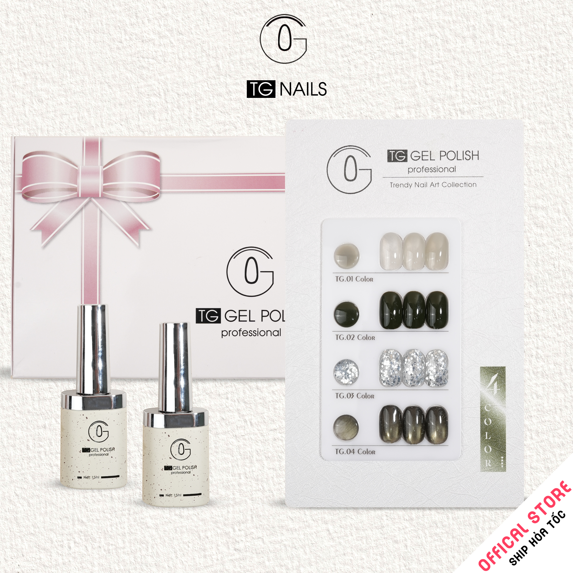 Sơn móng gel TG. Dung tích: 15ml/ lọ. Nhãn hàng TG nail.