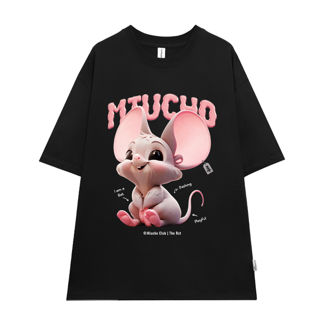 Áo thun form rộng 12 con giáp tuổi Tí ATD1236 Miucho tay ngắn cổ tròn in mix_thumbnail_14