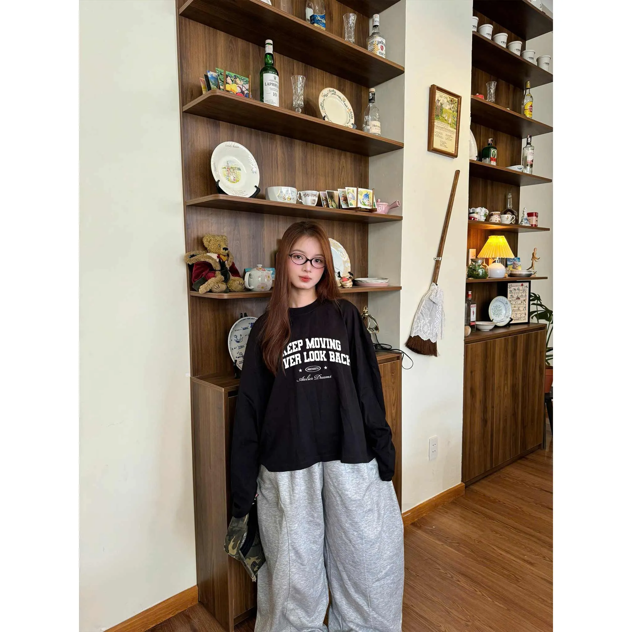 Áo thun boxy tay dài basic style in chữ 2634 Miucho vải cotton 2 chiều cao cấp dày dặn đứng form in mix_thumbnail_4