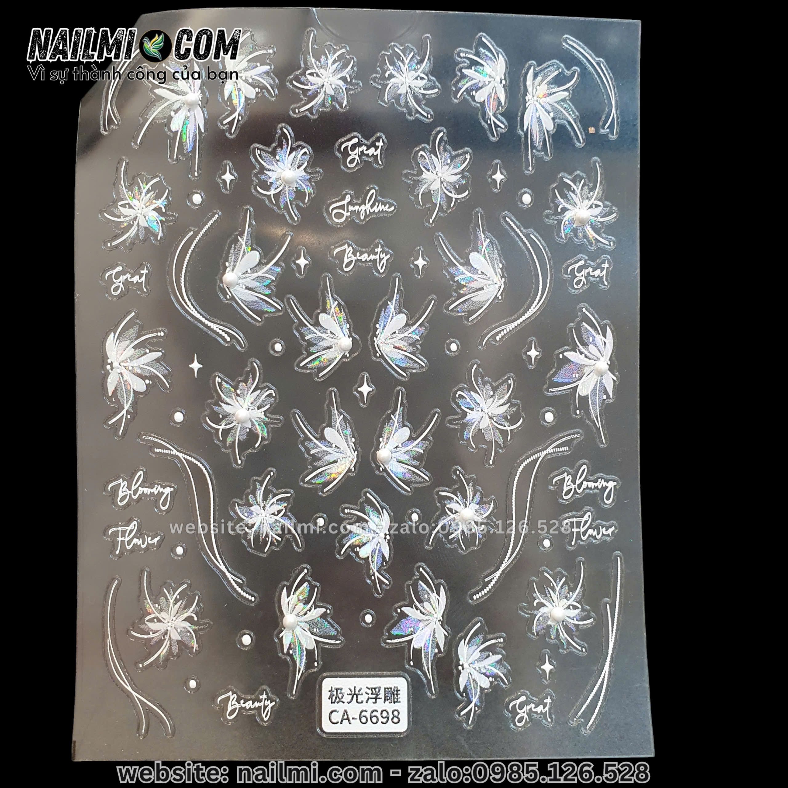 Sticker nail hoa lá CA-6698