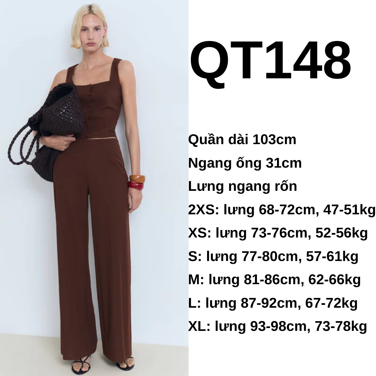 QT148 Quần tây nâu