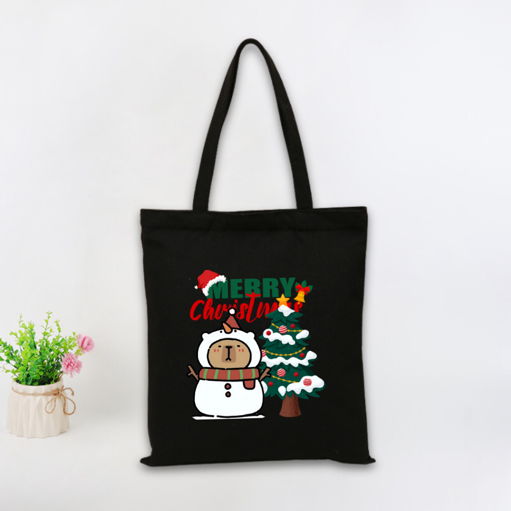 Túi tote vải canvas hình Gấu, Capybara có khoá kéo và ngăn phụ, đi học đi chơi - 𝐖𝐞 𝐓𝐞𝐞 TOTE02_thumbnail_25