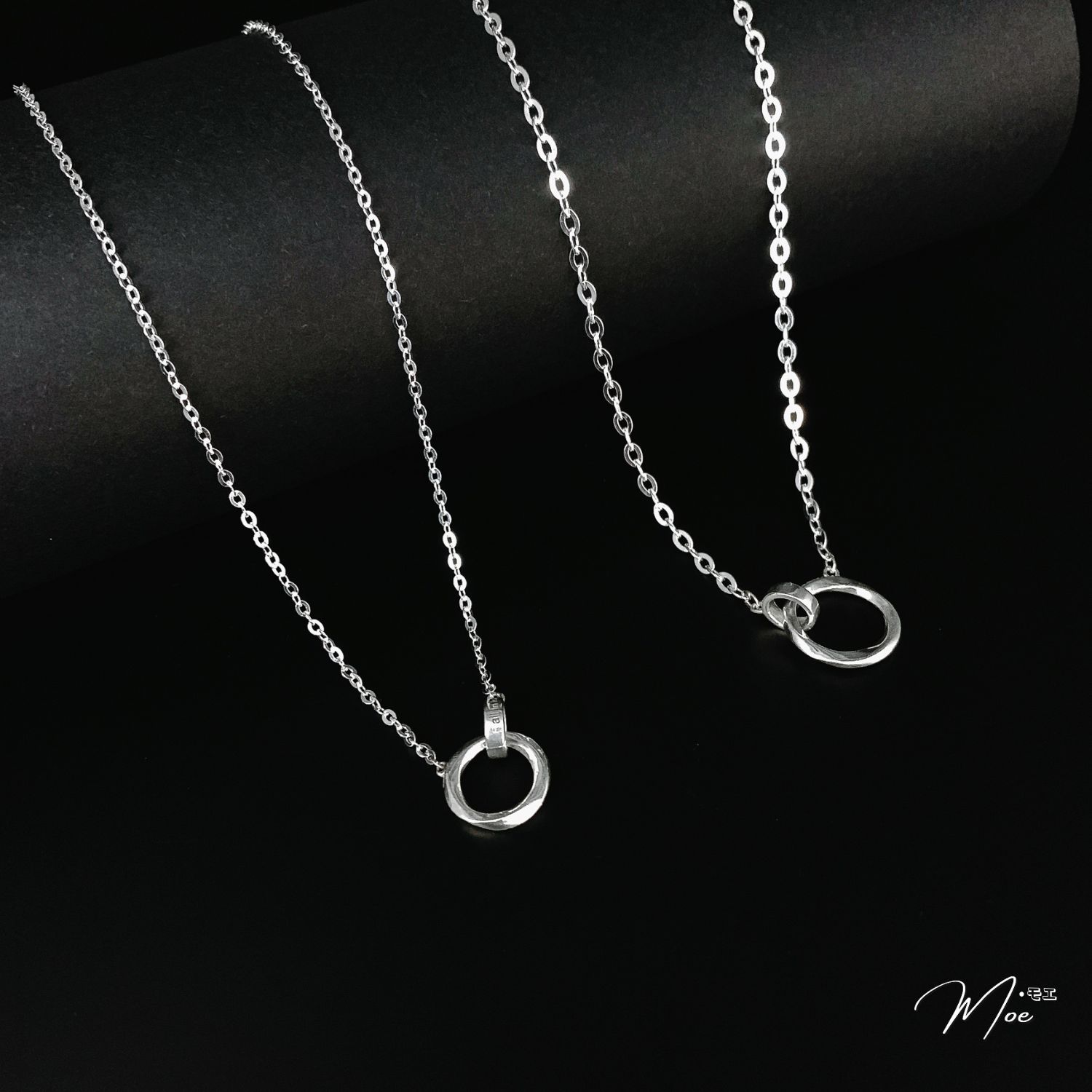 D220 - Dây chuyền đôi vòng xoắn lồng Fall in love