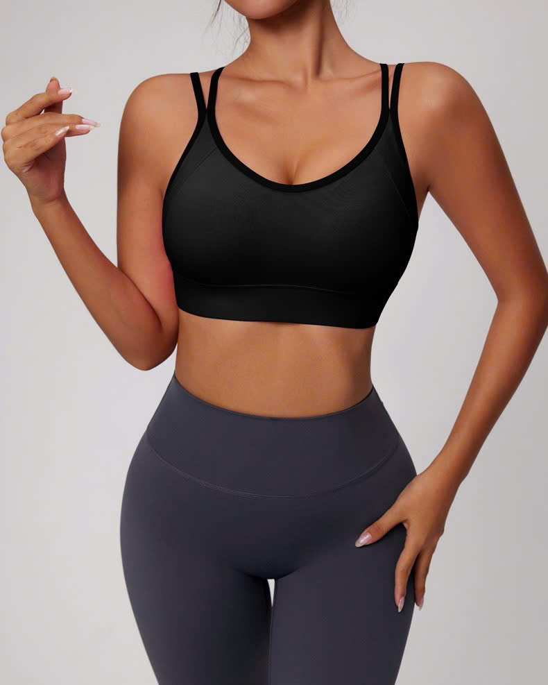 Áo Lót Thể Thao Tập Gym Yoga Nữ Yumiisport Áo Bra Hai Dây Cài Khoá Phối Màu Nâng Ngực Không Gọng Vải Co Giãn Sẵn Mút_thumbnail_0