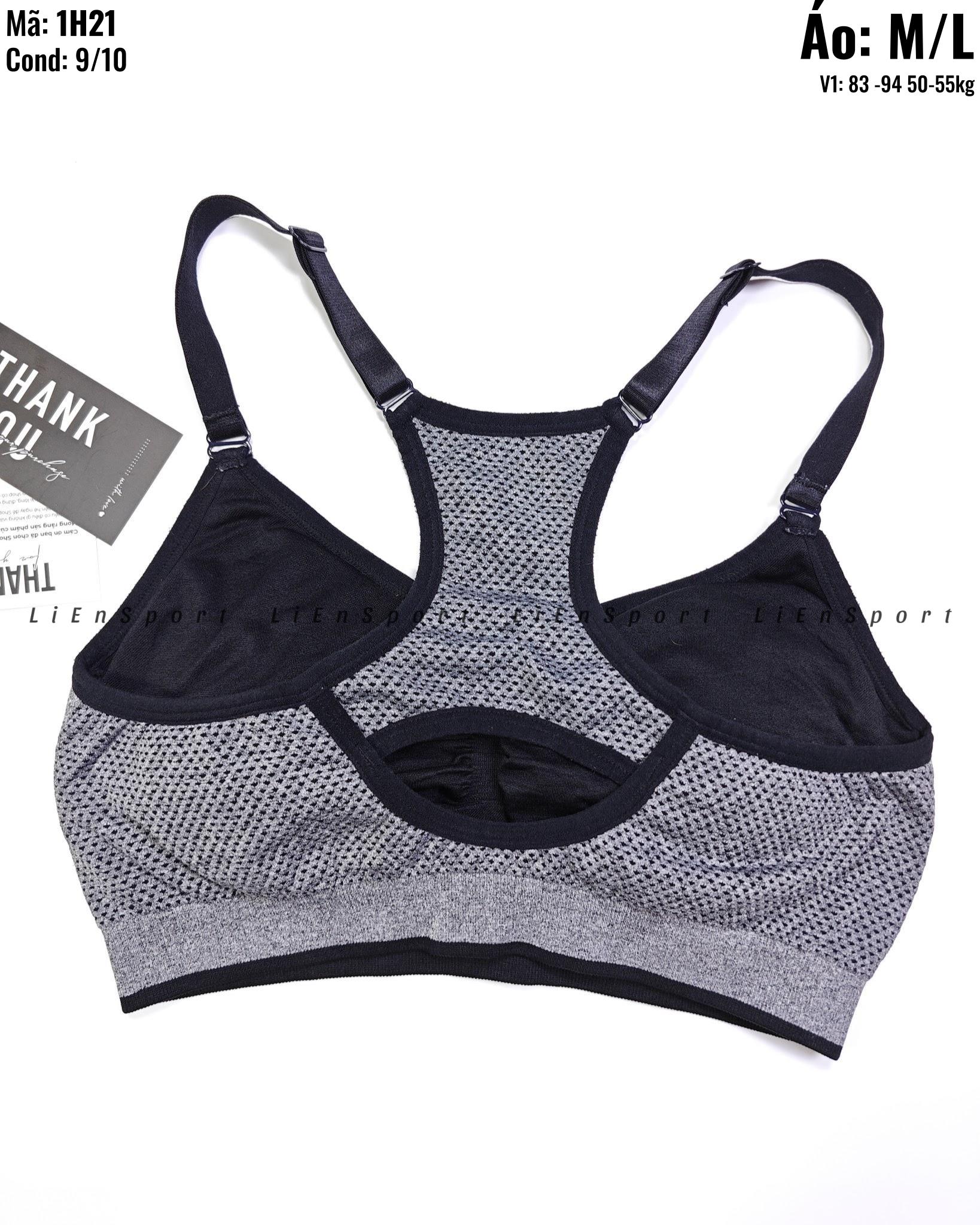 Puma Áo bra thể thao Nữ Size M Xám đậm Auth 2nd Lưng chữ X độc đáo Dệt kim co giãn Thoáng khí thấm hút tốt Mút ngực tháo rời Không gọng Phù hợp gym yoga chạy bộ Mã:1H21_thumbnail_2
