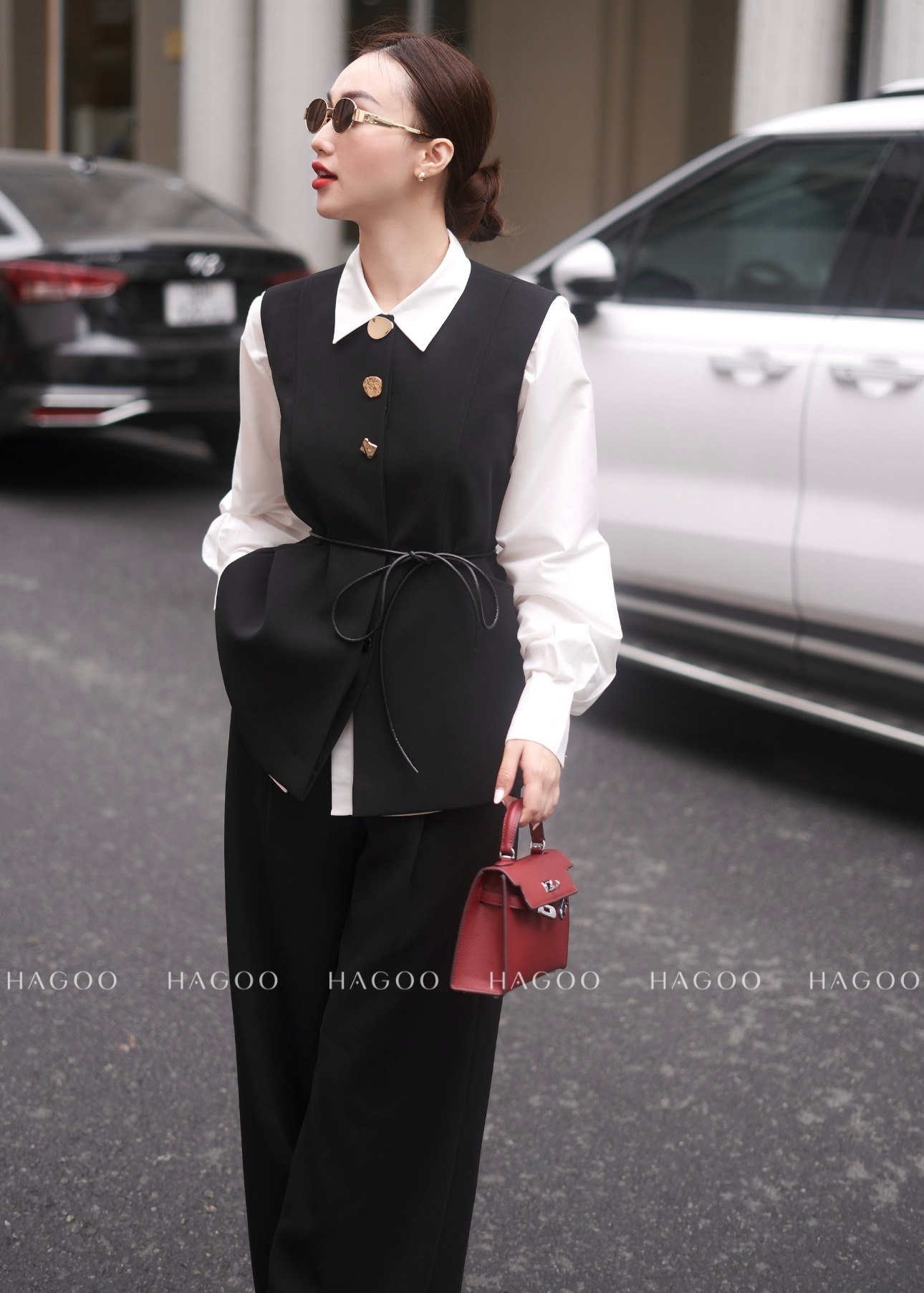 Áo Gile kèm dây da HAGOO_thumbnail_2