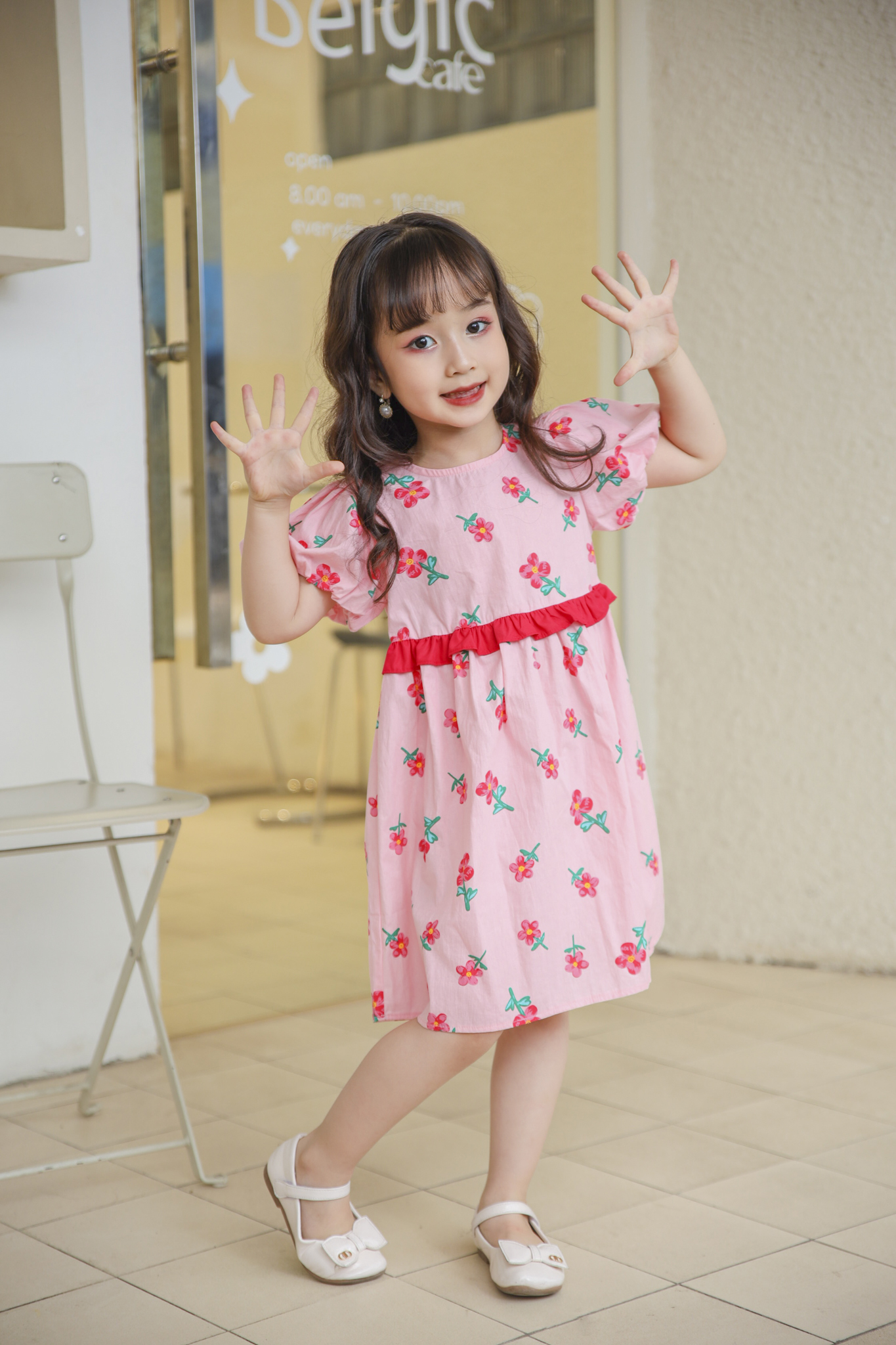 Váy babydoll phối bèo, nơ sau gáy_thumbnail_2