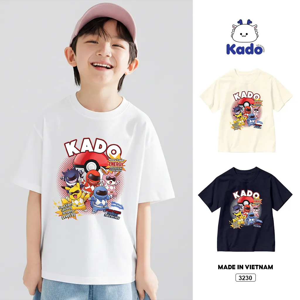 Áo thun bé trai hoạt hình siêu nhân Kado form rộng 3230