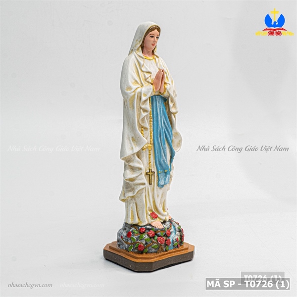 Tượng Đức Mẹ Lộ Đức vẽ tay 15cm Beconi_thumbnail_1