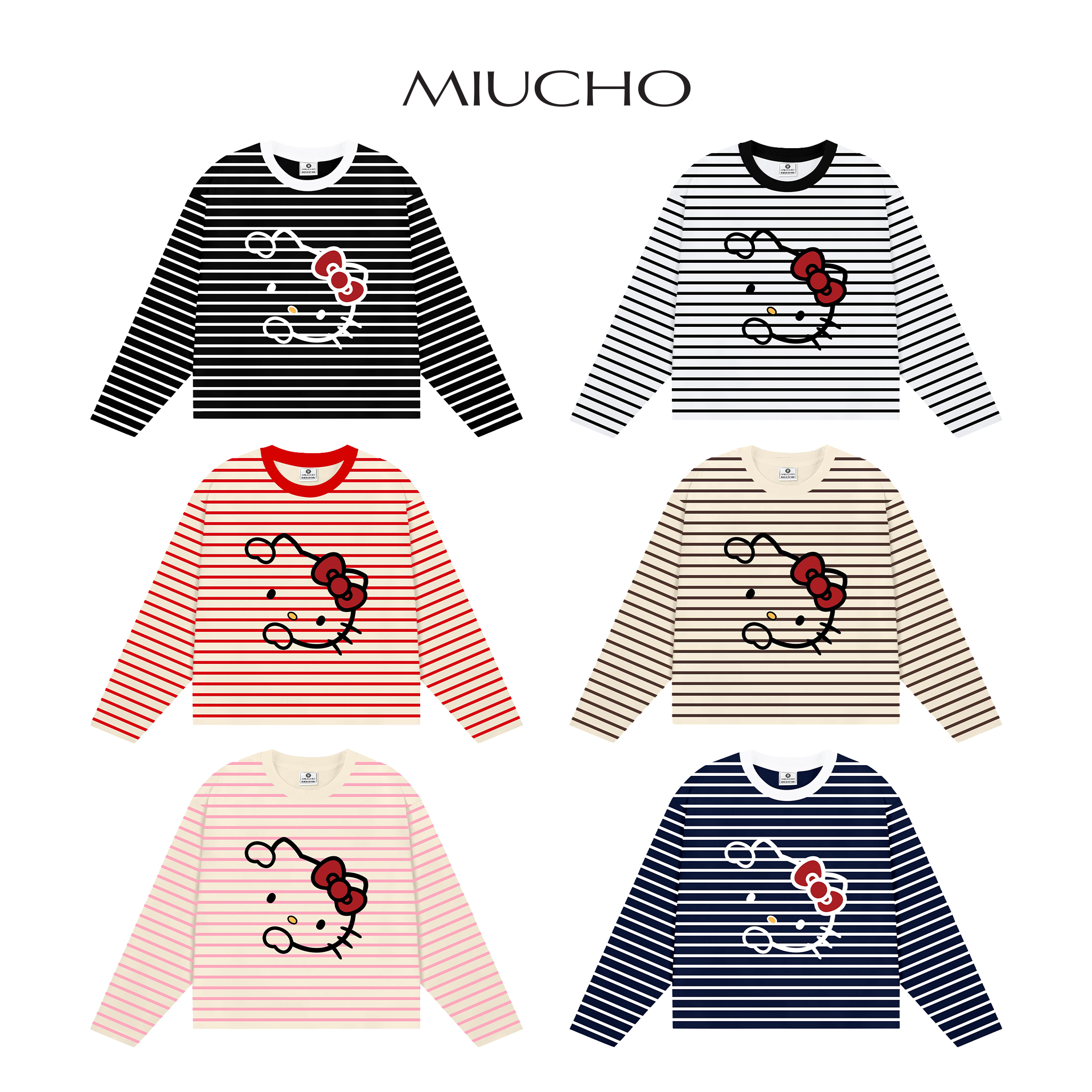 Áo thun nữ form boxy tay dài Miucho vải borip thoáng mát dày dặn hello kitty in mix 2692_thumbnail_2