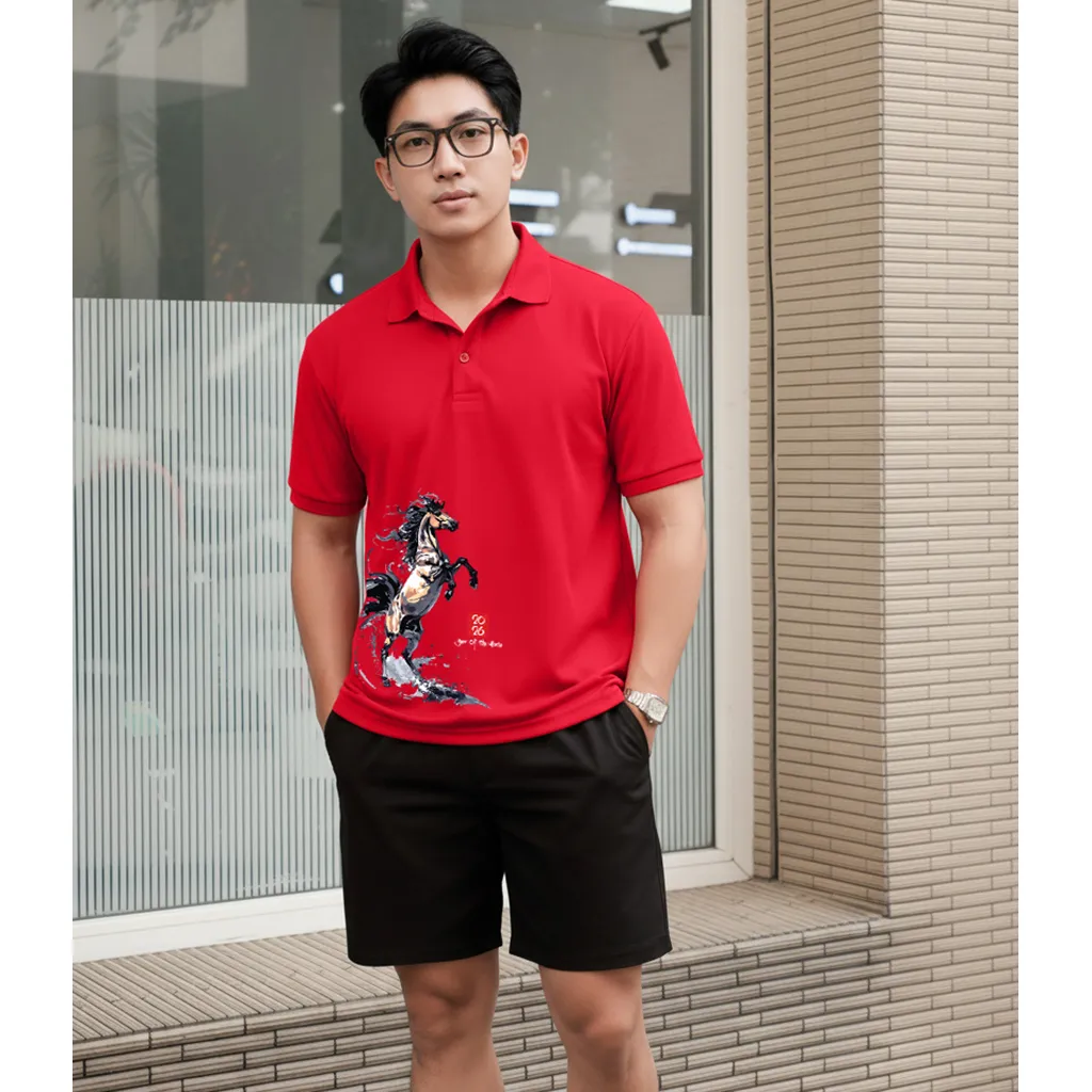 Áo polo Tết Bính Ngọ nam form vừa Miucho Iconic vải poly cá sấu thoáng mát cổ trụ 2997_thumbnail_2