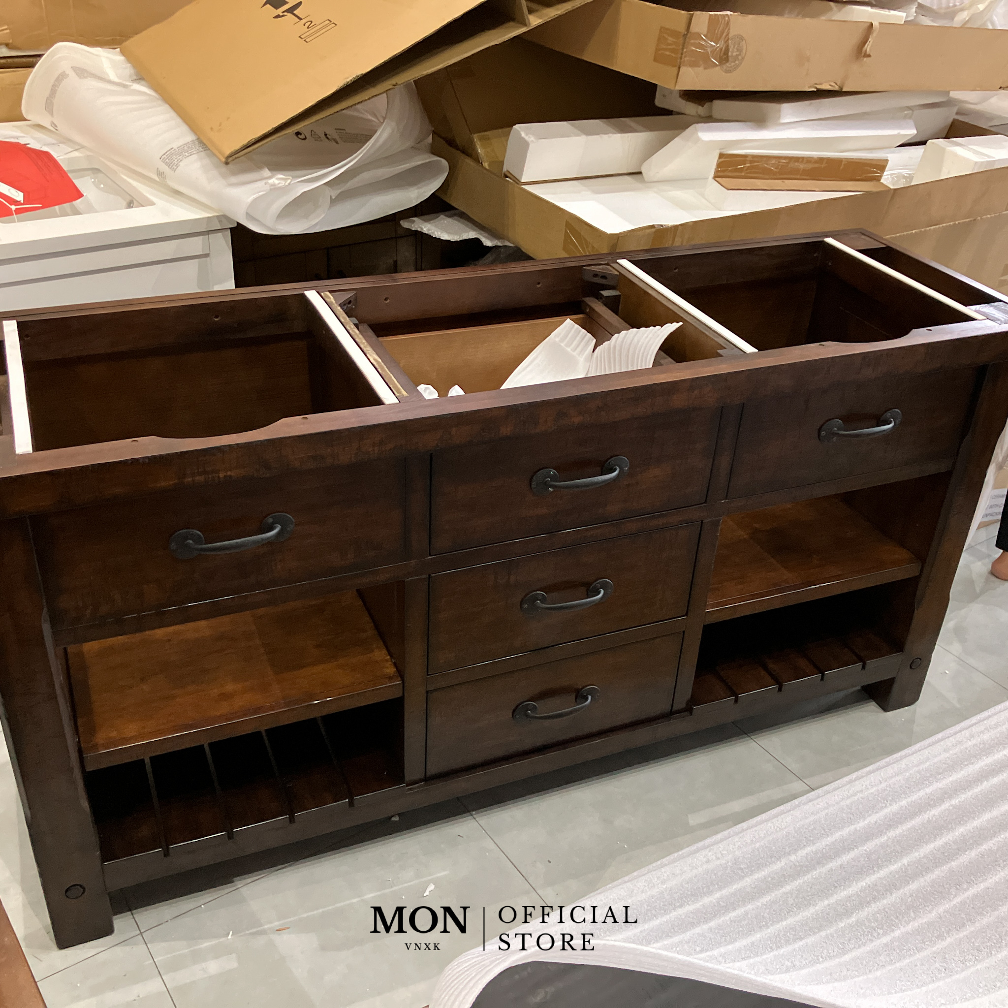 TỦ LAVABO/ Đảo bếp PotteryBarn 72 inch Brown