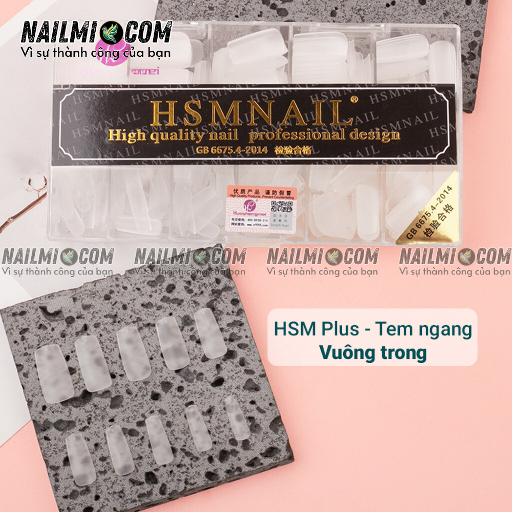 Móng úp - form vuông - màu trong suốt - HSM L1 - mặt nhám sẵn