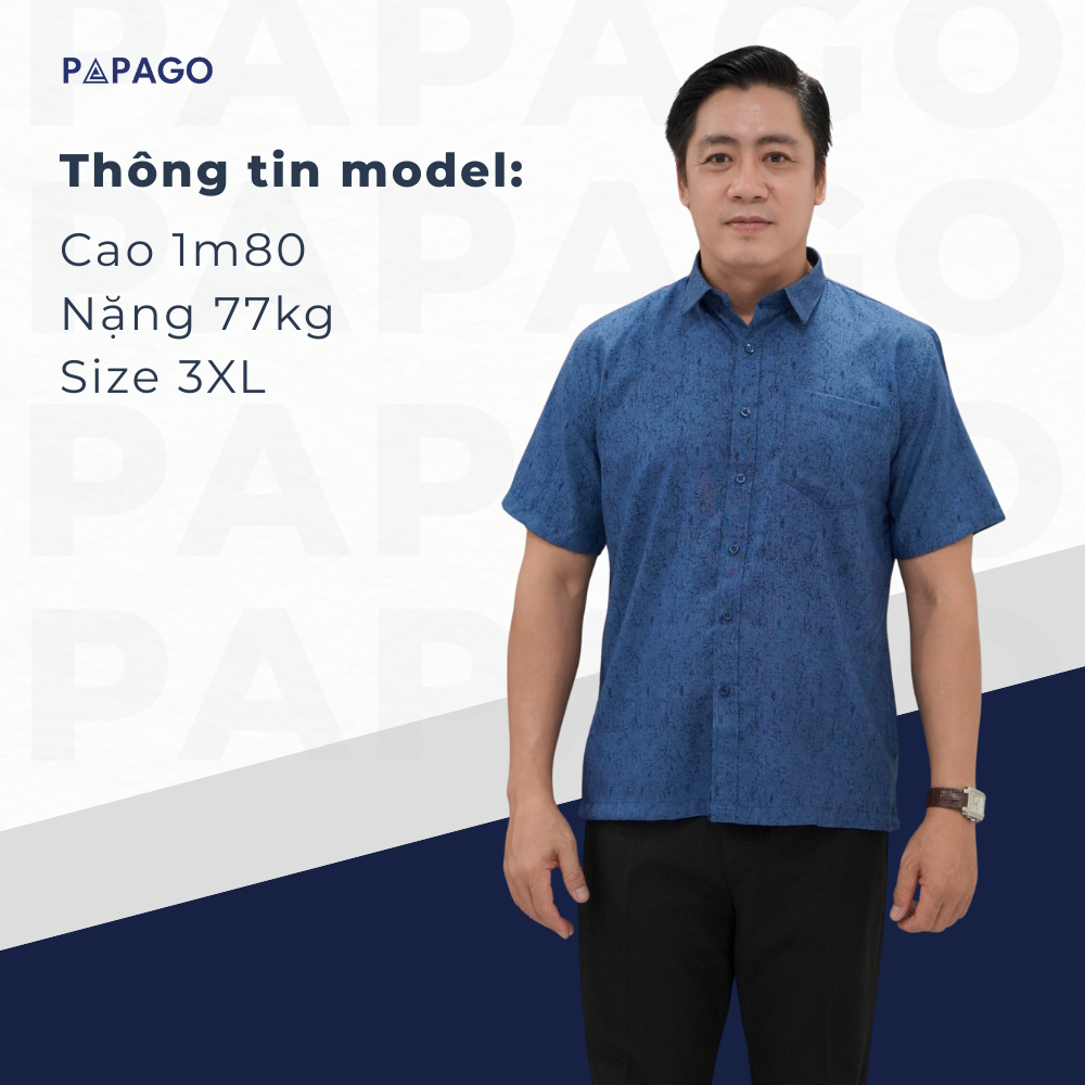 Áo sơ mi nam trung niên lai ngang PAPAGO vải xô đũi in họa tiết - P23SNHT003_thumbnail_9