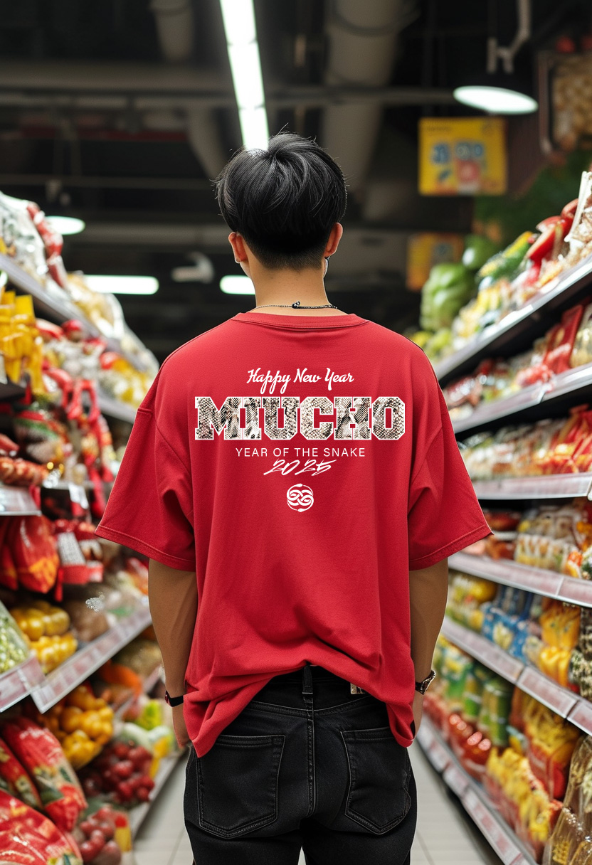 Áo phông tết form rộng cổ tròn vải cotton 4c co giãn thoáng mát 1825 Miucho Iconic in typography_thumbnail_5