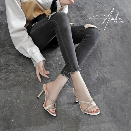 Giày Cao Gót Nữ Quai Đá Chữ X - CG12