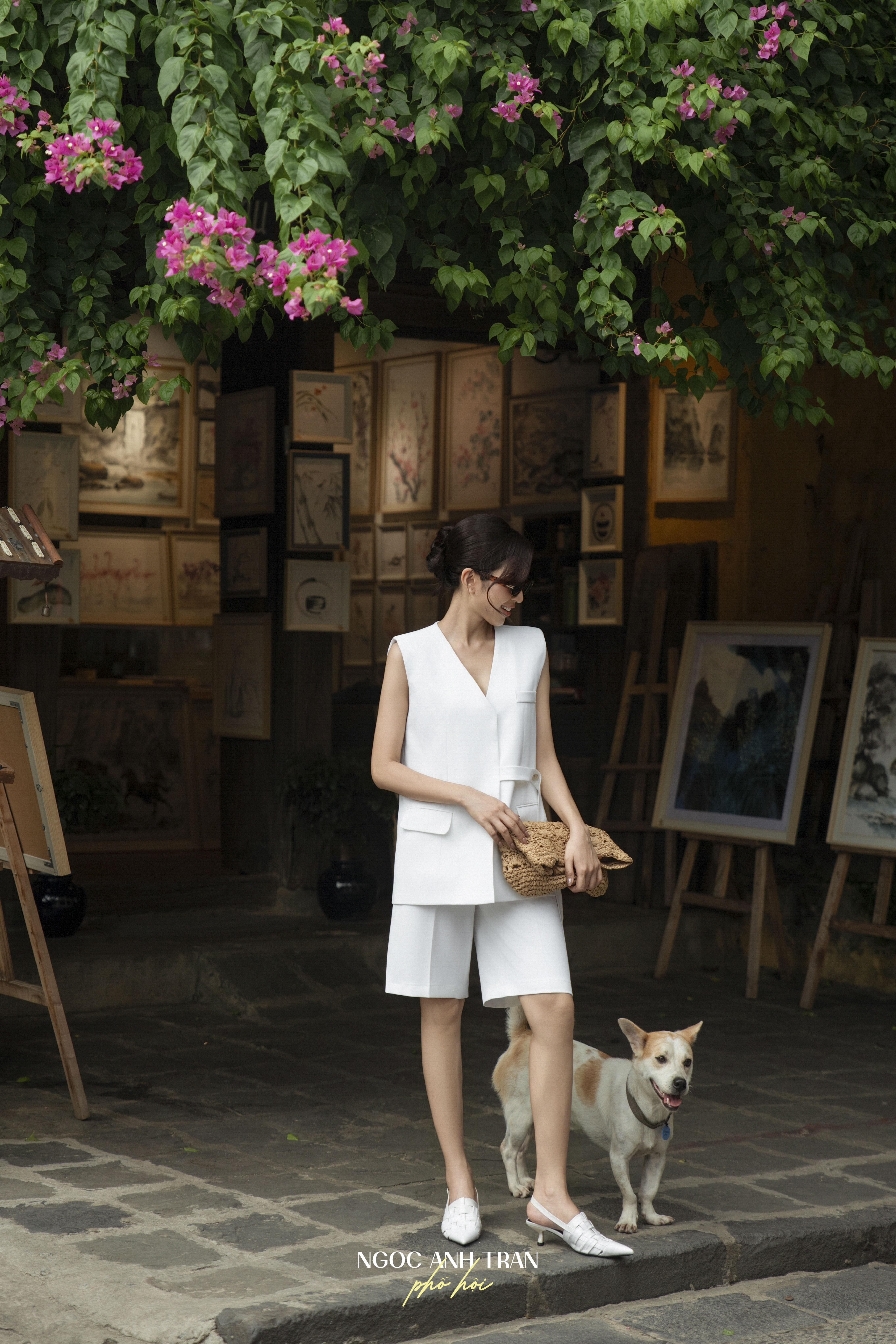 A199 - Set áo gile trắng phối quần sooc