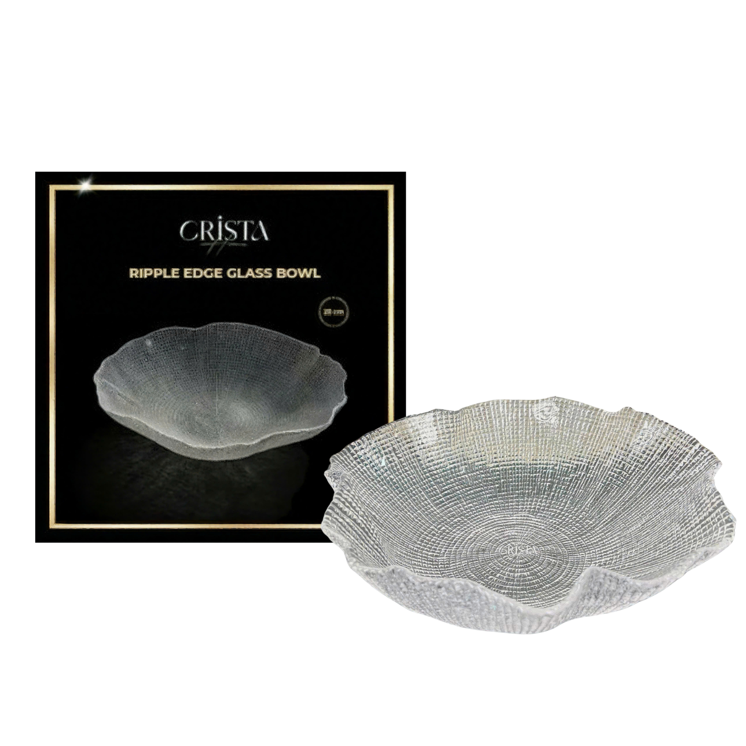 Âu thủy tinh cao cấp CRISTA HOME kiểu lá sen vân lưới size 28 cm_thumbnail_4